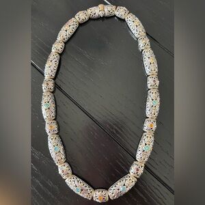 Vintage TJ Two Tone Choker Necklace with CZ’s